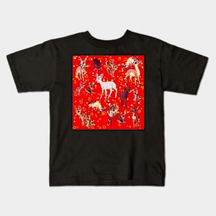 Deers and Fawns Christmas blanket Kids T-Shirt